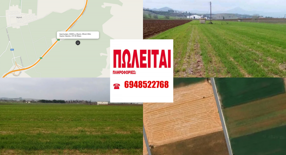 Πωλείται αγροτεμάχιο 55 στρεμμάτων στο Αερινό
