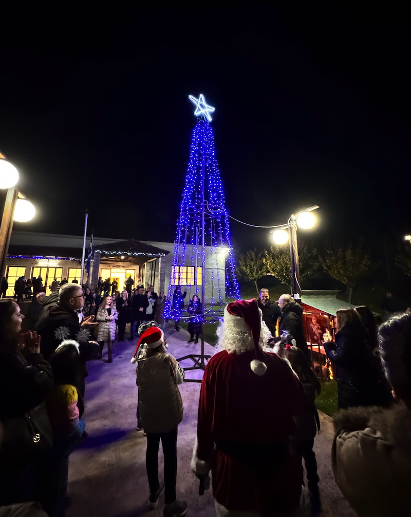 Εικόνες από την φωταγώγηση του χριστουγεννιάτικου δέντρου στο Αερινό