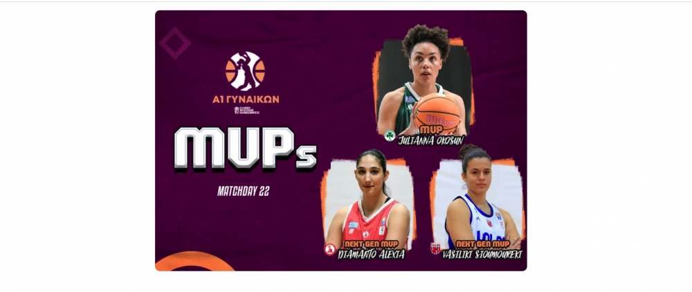 MVP Next Gen της 20ης αγωνιστικής η Βασιλική Σιουμουρέκη