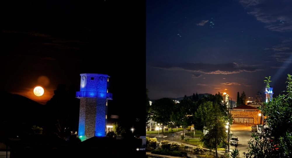 Φωτογραφίες από το «μπλε φεγγάρι» στον ουρανό του Βελεστίνου